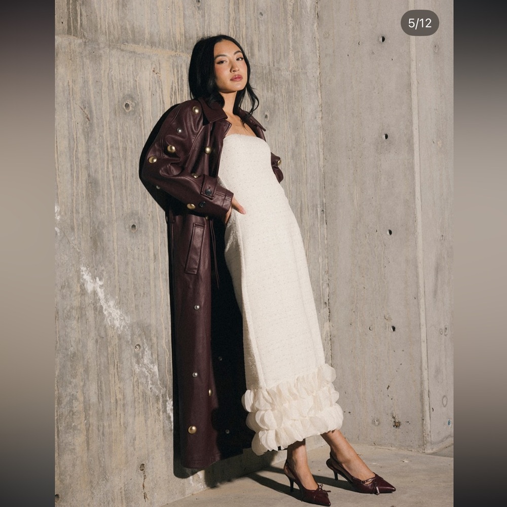 White tweed Maxi dress
